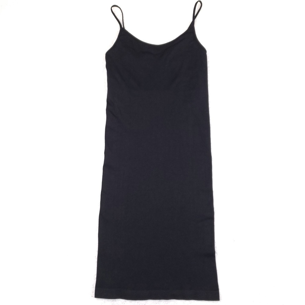 BCBGMAXAZRIA Black Seamless Slip Dress Adjustable Straps Stretch Size XS S